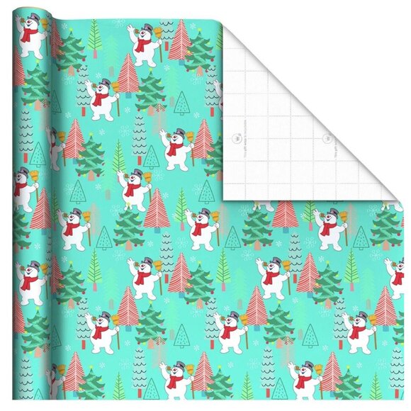 Hallmark Wrapping Paper Christmas Frosty The Snowman Jumbo Roll 70 sq ft Holiday - Picture 2 of 5